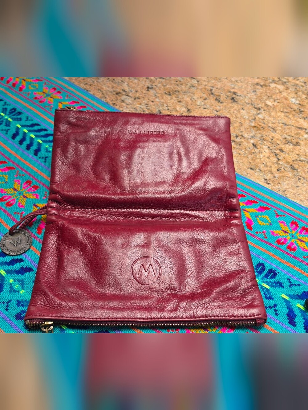 Wanderers Travel Co. "Capri" Luxe Burgundy Leather Large Wallet Clutch - Picture 2 of 8